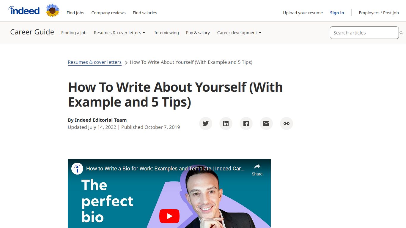 How To Write About Yourself (With Example and 5 Tips)